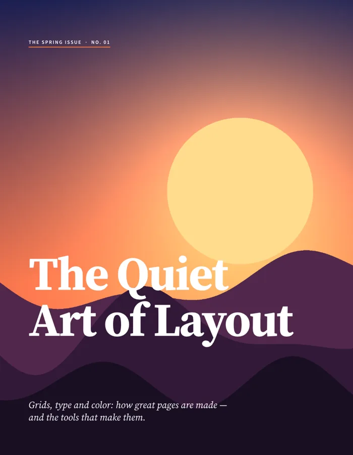 The cover of the sample magazine designed in DesignCraft